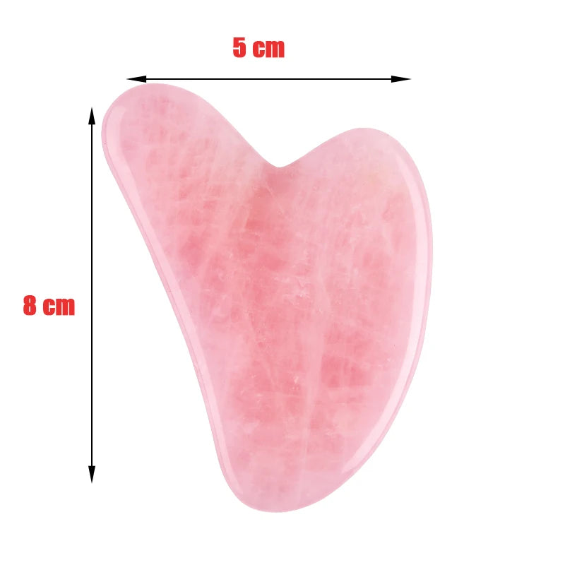 Natural Stone Jade Gouache Scraper Rose Quartz Facial Gua Sha Tools Neck Massager for Face Lifting Wrinkle Remover Beauty Health Quick Pick Grocers