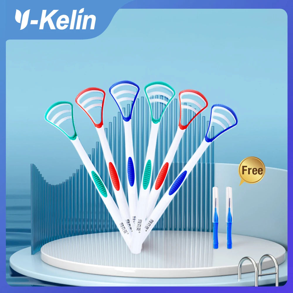 Y-Kelin Tongue Scraper Oral  Cleaner Brush Fresh Breath Cleaning Coated  Toothbrush  Hygiene Care Tools Econic Blanks