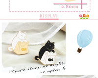 20 Styles Cute Cats collection Enamel Pins Dried Fish Bag Brooch Cartoon Animal Badges Denim Lapel Jewelry Gift for Kids Friends Quick Pick Grocers