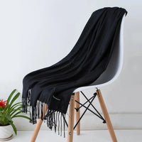 2022 fashion Tassels women scarf shawls and Wraps lady Designer solid female hijab stoles long pashmina foulard head scarves Econic Blanks