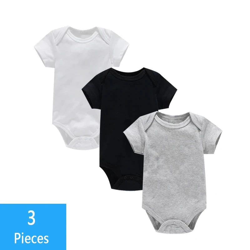 3PCS/Lot Baby Clothes Boy/Girl Baby Bodysuit Summer Clothes Solid Color Romper Soft Cotton Jumpsuit For Newborns Clothing 2021 Econic Blanks