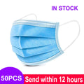 Mouth Masks 3-layer Anti-Dust Disposable Mascarillas  Non Woven Meltblown Cloth Masks Elastic Ear Loop Face Mask Purest Peak
