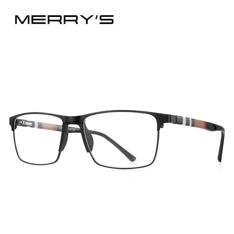 MERRYS DESIGN Men Titanium Alloy Glasses Frame Fashion Male Square Ultralight Eye Myopia Prescription Eyeglasses S2001 Econic Blanks