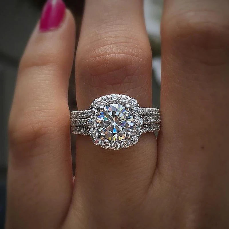 Huitan Trendy Women Rings with Brilliant Cubic Zirconia Luxury Engagement Rings Fashion Wedding Party Jewelry Drop Shipping Quick Pick Grocers