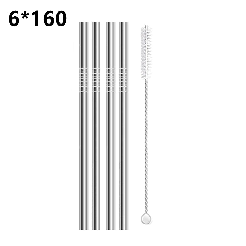 4pcs 130/160*6mm Kids Metal Straws 304 Stainless Steel Straws Short Cocktail Glasses Straws Reusable Drinking Straws for Kids Quick Pick Grocers