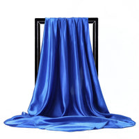 Luxury Brand Silk Scarf Women Satin Solid color Hijab Scarves Muslim Pareo Bandana Female Shawl Wrap Headband Foulard 90*90cm Quick Pick Grocers