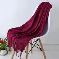 2022 fashion Tassels women scarf shawls and Wraps lady Designer solid female hijab stoles long pashmina foulard head scarves Econic Blanks