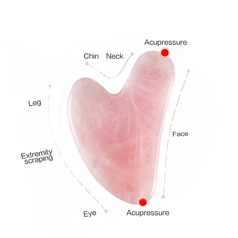 Natural Stone Jade Gouache Scraper Rose Quartz Facial Gua Sha Tools Neck Massager for Face Lifting Wrinkle Remover Beauty Health Quick Pick Grocers