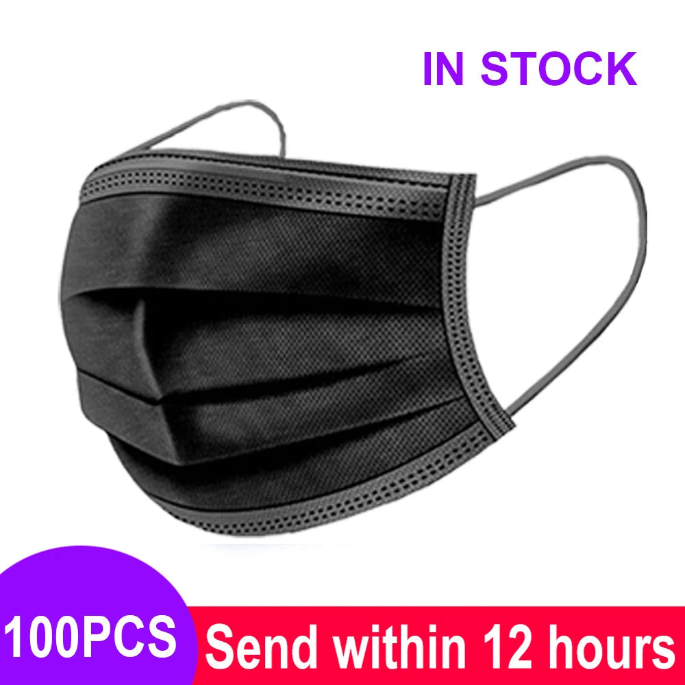 Mouth Masks 3-layer Anti-Dust Disposable Mascarillas  Non Woven Meltblown Cloth Masks Elastic Ear Loop Face Mask Purest Peak