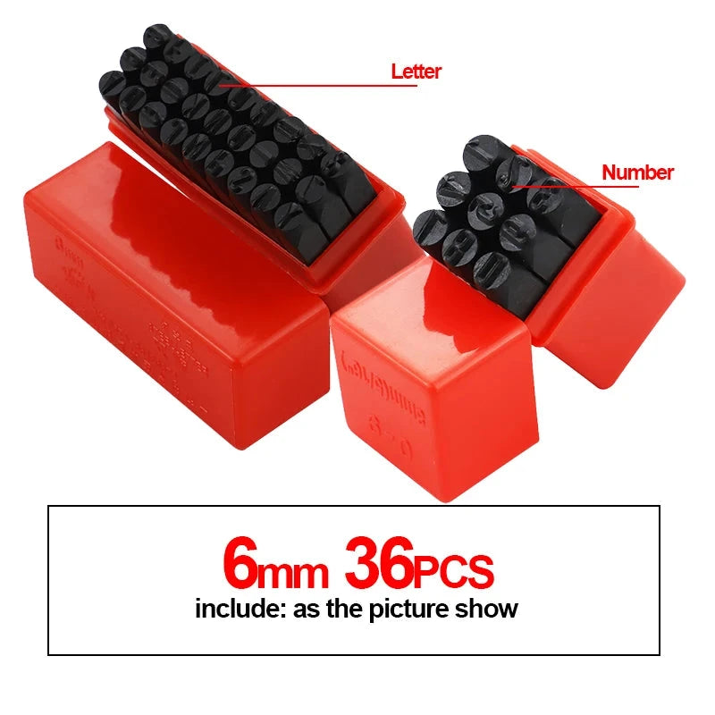 Letter&Number Stamp Punch Set Hardened Steel Metal Wood Leather Steel Punch Alphabet Letter Number Tool Leather craft Stamp Econic Blanks