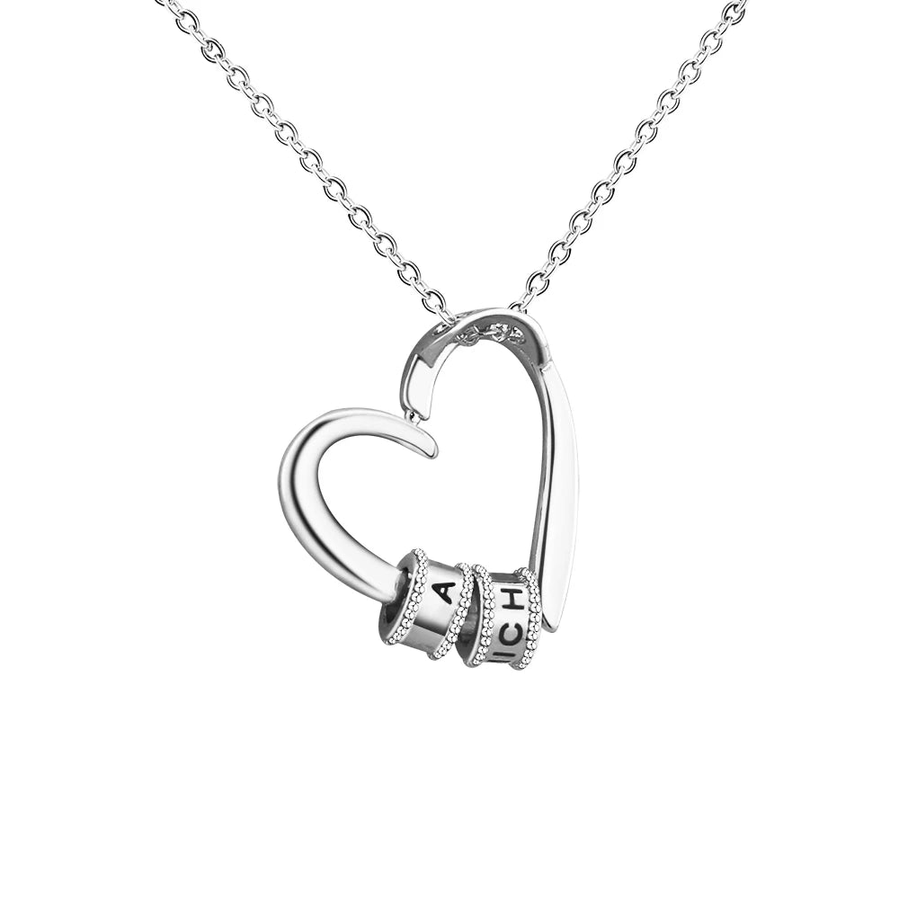 Personalized Names Heart Necklace Custom Family Names Beads Necklace Personalized Mother's day Gift Quick Pick Grocers