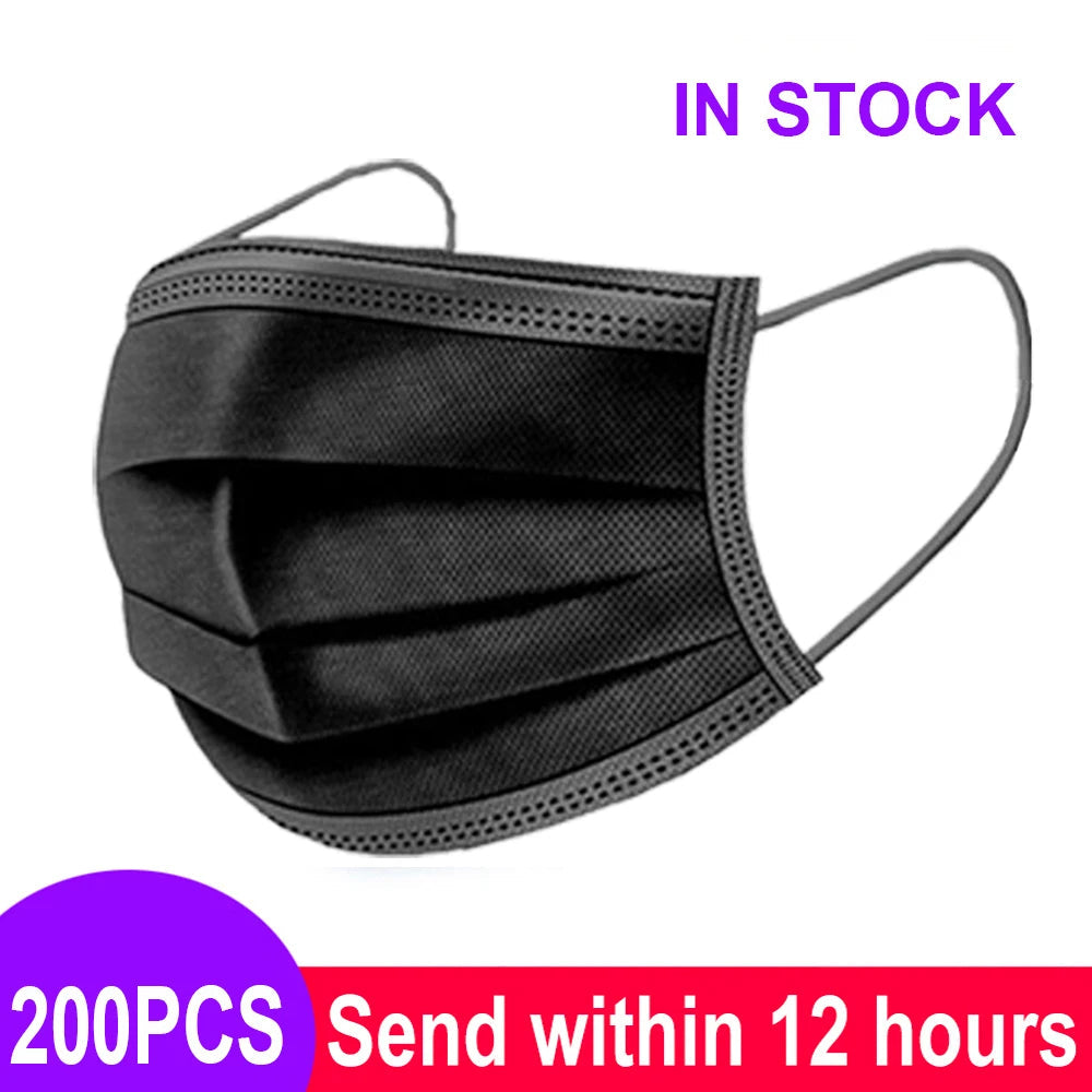 Mouth Masks 3-layer Anti-Dust Disposable Mascarillas  Non Woven Meltblown Cloth Masks Elastic Ear Loop Face Mask Purest Peak