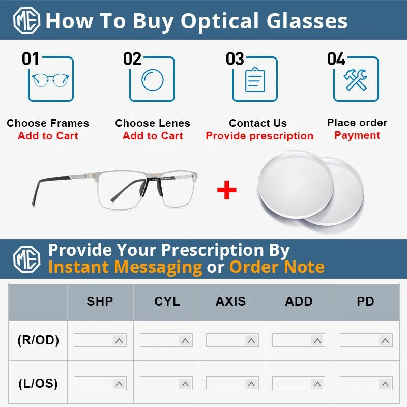 MERRYS DESIGN Men Titanium Alloy Glasses Frame Fashion Male Square Ultralight Eye Myopia Prescription Eyeglasses S2001 Econic Blanks