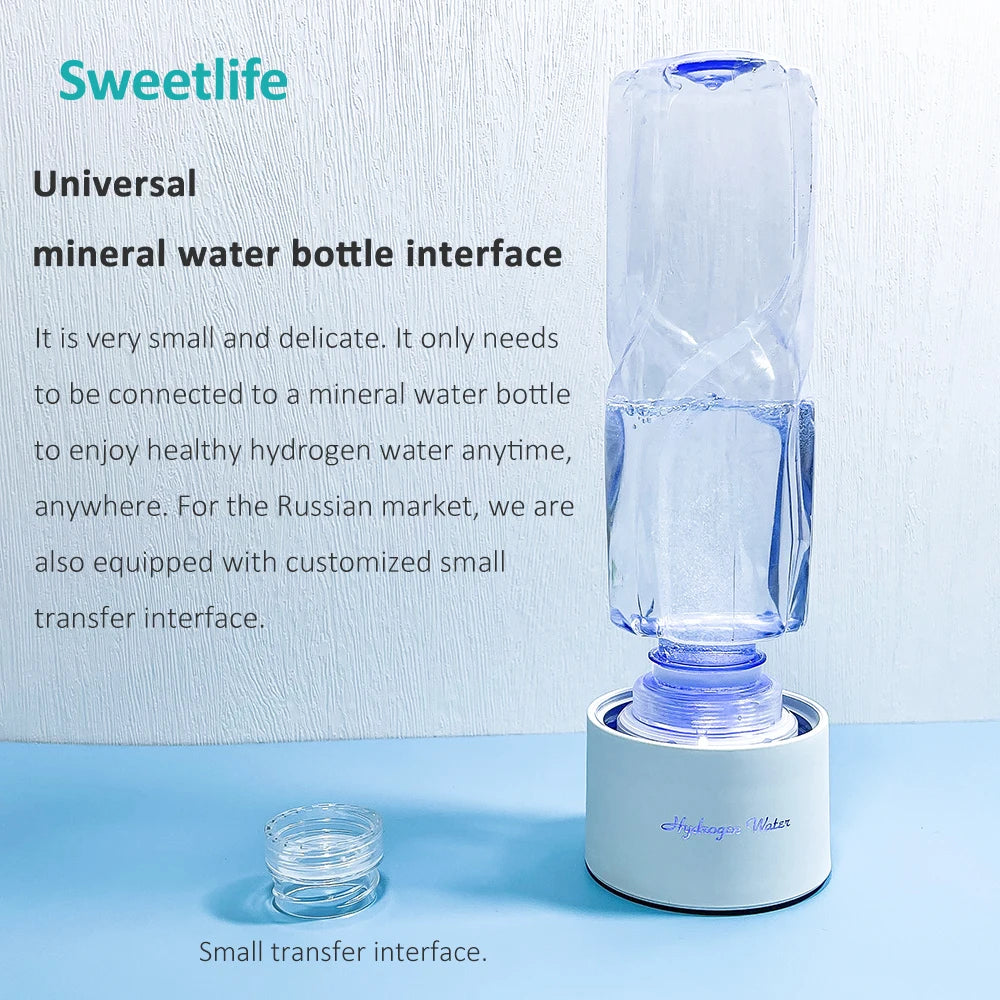 Bluevida Hydrogen Water Generator Bottle - Glass Cupbody - DuPont SPE & PEM Dual Chamber Maker Ionizer - H2 Inhalation Device Quick Pick Grocers