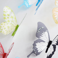 18Pcs/Set Crystal Butterfly Wall Sticker Garden Beautiful 3D Butterflies Room Home Decor Stickers Wedding Decoration Art Decals Quick Pick Grocers