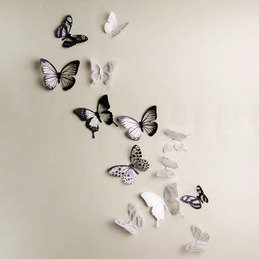 18Pcs/Set Crystal Butterfly Wall Sticker Garden Beautiful 3D Butterflies Room Home Decor Stickers Wedding Decoration Art Decals Quick Pick Grocers