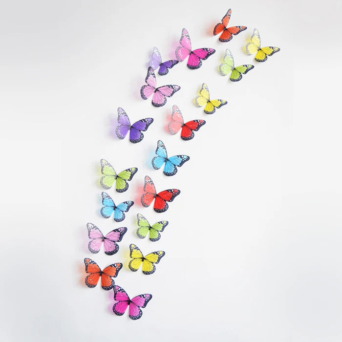 18Pcs/Set Crystal Butterfly Wall Sticker Garden Beautiful 3D Butterflies Room Home Decor Stickers Wedding Decoration Art Decals Quick Pick Grocers