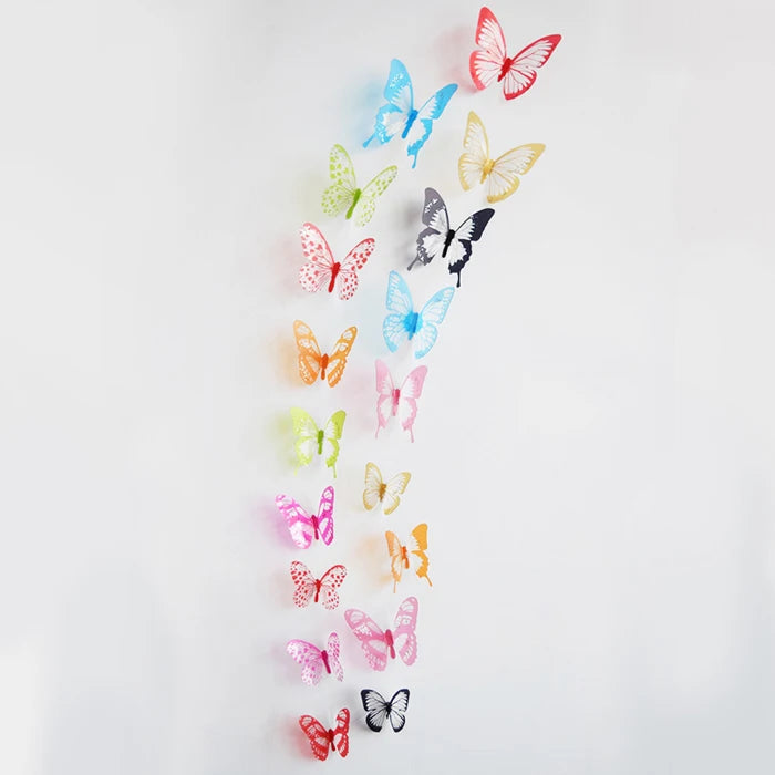 18Pcs/Set Crystal Butterfly Wall Sticker Garden Beautiful 3D Butterflies Room Home Decor Stickers Wedding Decoration Art Decals Quick Pick Grocers
