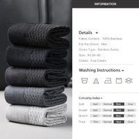 10 Pairs/Lot Men's Bamboo Fiber Socks 2025 New Compression Autumn Long Black Business Casual Man Dress Sock Gift Plus Size 42-45 Quick Pick Grocers