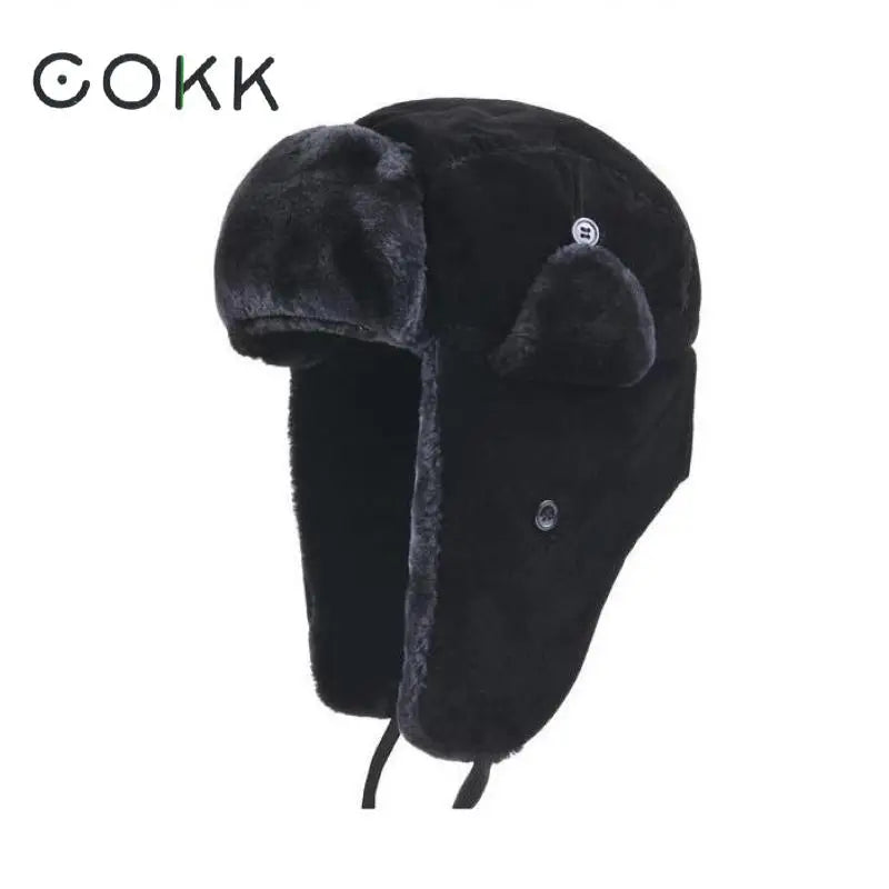 Bomber Hat Female Winter For Men Women Thick Warm Fur Velvet Cold Cap Male Snow Russian Ear Flap Purest Peak