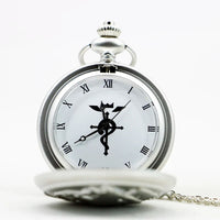 Antique Silver Fullmetal Alchemist Necklace Pendant Quartz Pocket Watch With Chain Gift Quick Pick Grocers