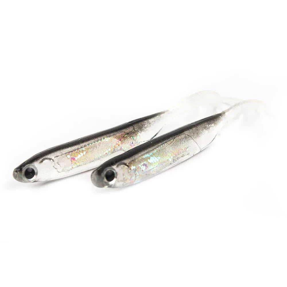 5Pcs/lot Fishing Soft Bait 7CM 7.5CM 1.7G 2.3G 2.7G T Tail fish Fishing Lures Rainbow Color Sequin Swing Fishing Spinner Bait Econic Blanks