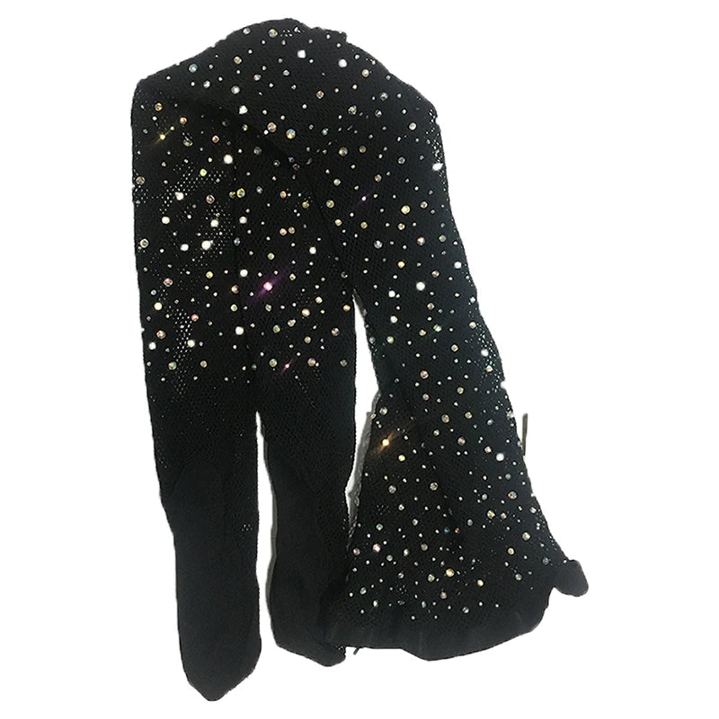 Rhinestones Latin Tights Women Professional Fishnet Tights Ballroom&Latin Dance Hard Yarn Elastic Latin Stockings Pantyhose Quick Pick Grocers