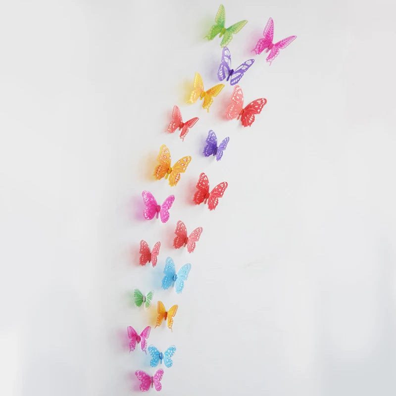 18Pcs/Set Crystal Butterfly Wall Sticker Garden Beautiful 3D Butterflies Room Home Decor Stickers Wedding Decoration Art Decals Quick Pick Grocers