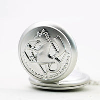Antique Silver Fullmetal Alchemist Necklace Pendant Quartz Pocket Watch With Chain Gift Quick Pick Grocers