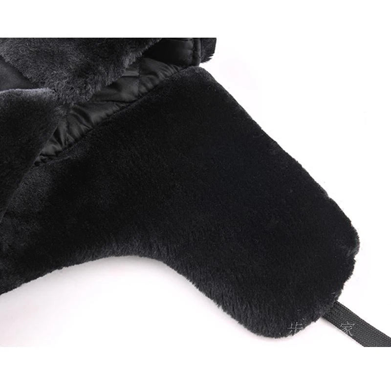 Bomber Hat Female Winter For Men Women Thick Warm Fur Velvet Cold Cap Male Snow Russian Ear Flap Purest Peak