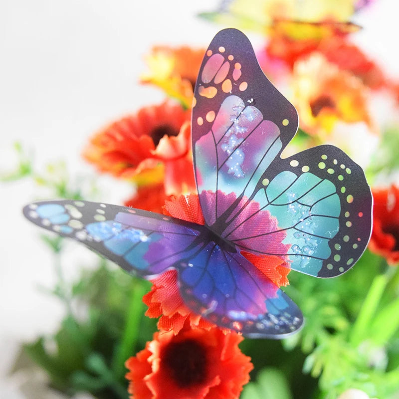 18Pcs/Set Crystal Butterfly Wall Sticker Garden Beautiful 3D Butterflies Room Home Decor Stickers Wedding Decoration Art Decals Quick Pick Grocers