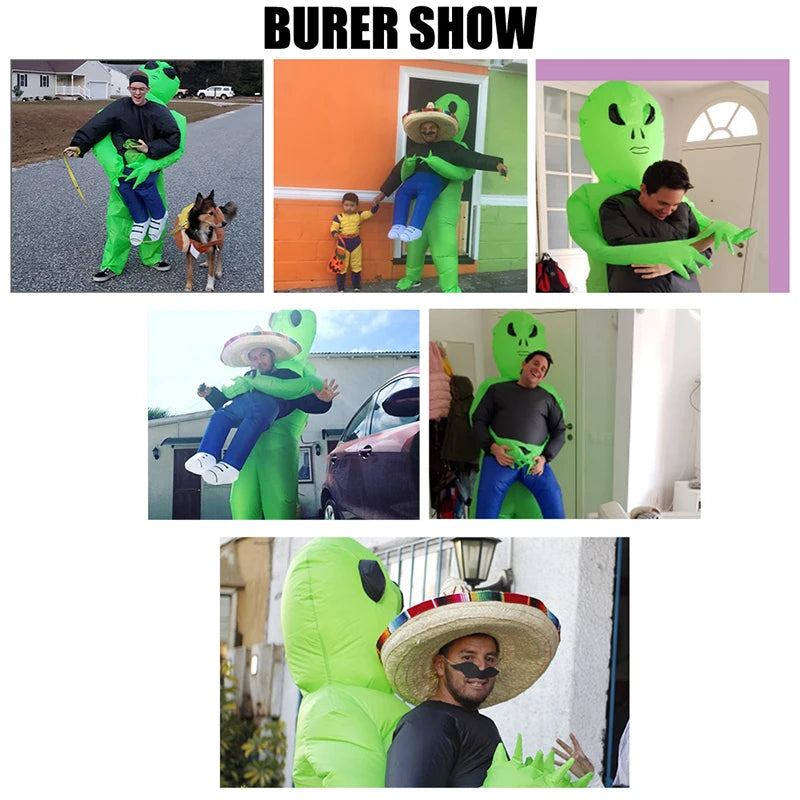 ET-Aliens Inflatable Costume Scary Monster Cosplay For Adult Kids Thanksgiving Christmas Party Festival Stage Children Clothing Quick Pick Grocers