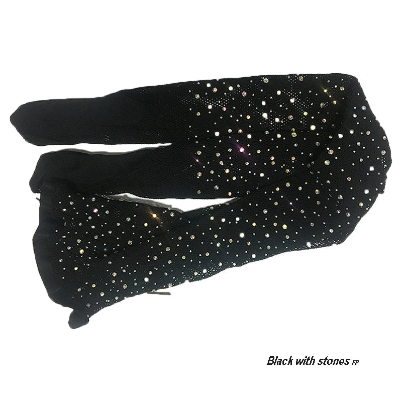 Rhinestones Latin Tights Women Professional Fishnet Tights Ballroom&Latin Dance Hard Yarn Elastic Latin Stockings Pantyhose Quick Pick Grocers