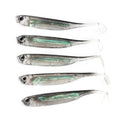 5Pcs/lot Fishing Soft Bait 7CM 7.5CM 1.7G 2.3G 2.7G T Tail fish Fishing Lures Rainbow Color Sequin Swing Fishing Spinner Bait Econic Blanks