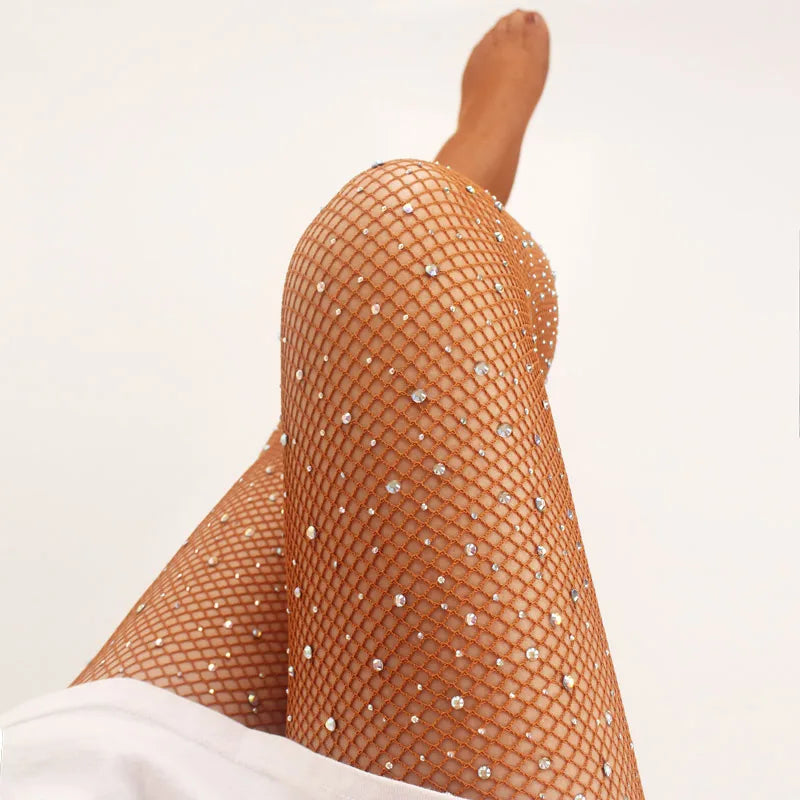 Rhinestones Latin Tights Women Professional Fishnet Tights Ballroom&Latin Dance Hard Yarn Elastic Latin Stockings Pantyhose Quick Pick Grocers