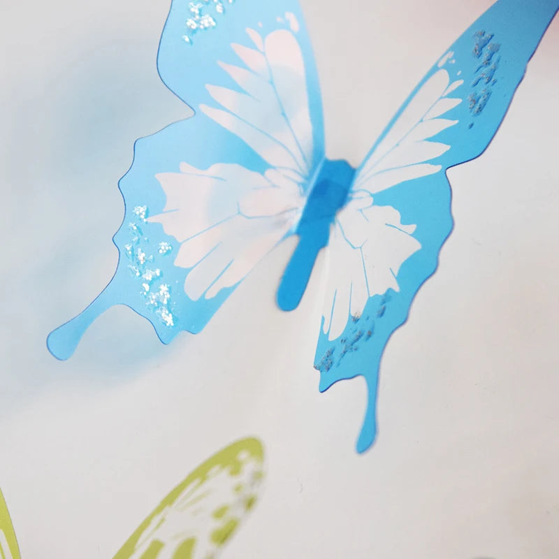 18Pcs/Set Crystal Butterfly Wall Sticker Garden Beautiful 3D Butterflies Room Home Decor Stickers Wedding Decoration Art Decals Quick Pick Grocers