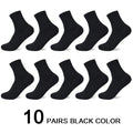 10 Pairs/Lot Men's Bamboo Fiber Socks 2025 New Compression Autumn Long Black Business Casual Man Dress Sock Gift Plus Size 42-45 Quick Pick Grocers