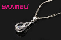 Hot Water Drop CZ 925 Sterling Silver Plated Jewelry Set For Women Pendant Necklace Hoop Earrings Wedding Party Ceremoey Anel Quick Pick Grocers