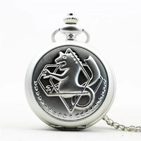 Antique Silver Fullmetal Alchemist Necklace Pendant Quartz Pocket Watch With Chain Gift Quick Pick Grocers