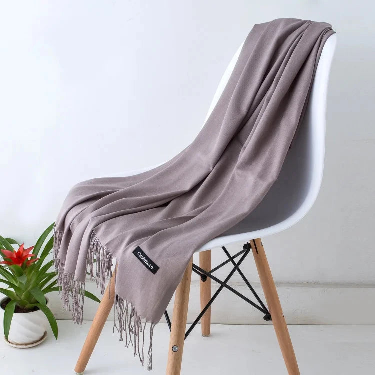 2022 fashion Tassels women scarf shawls and Wraps lady Designer solid female hijab stoles long pashmina foulard head scarves Econic Blanks