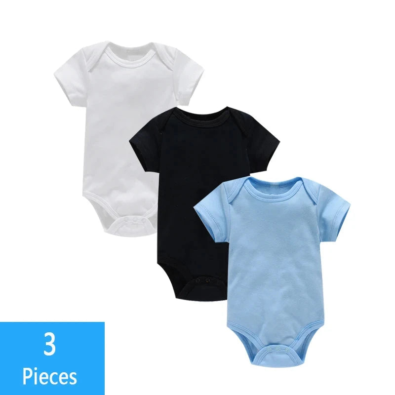 3PCS/Lot Baby Clothes Boy/Girl Baby Bodysuit Summer Clothes Solid Color Romper Soft Cotton Jumpsuit For Newborns Clothing 2021 Econic Blanks