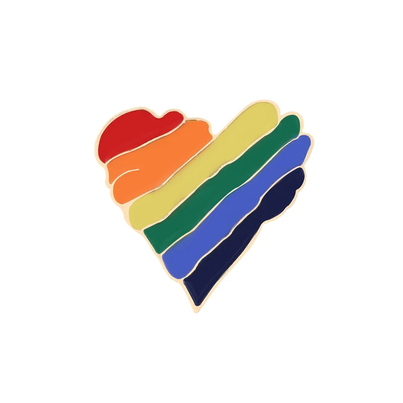LGBT Flag Rainbow Heart Brooch Peace and Love Enamel Pins Clothes Bag Lapel Pin Gay Lesbian Pride Icon Badge Unisex Jewelry Gift Quick Pick Grocers