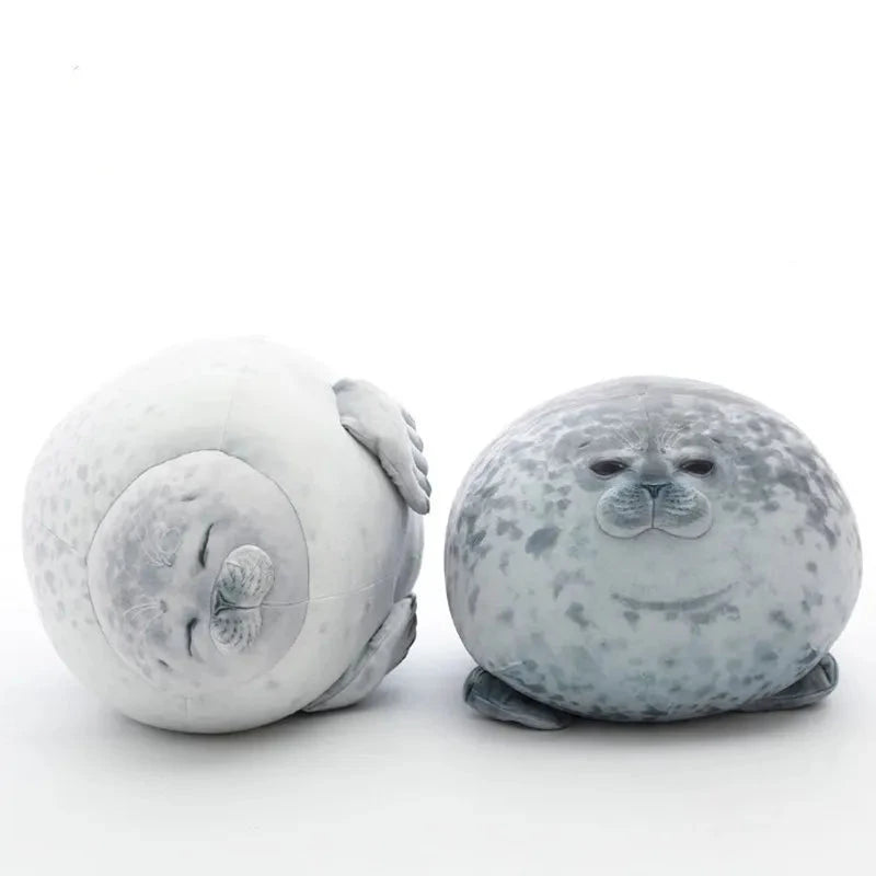 Angry Blob Seal Pillow Chubby 3D Novelty Sea Lion Doll Plush Stuffed Toy Baby Sleeping Throw Pillow Gifts for Kids Girls Econic Blanks