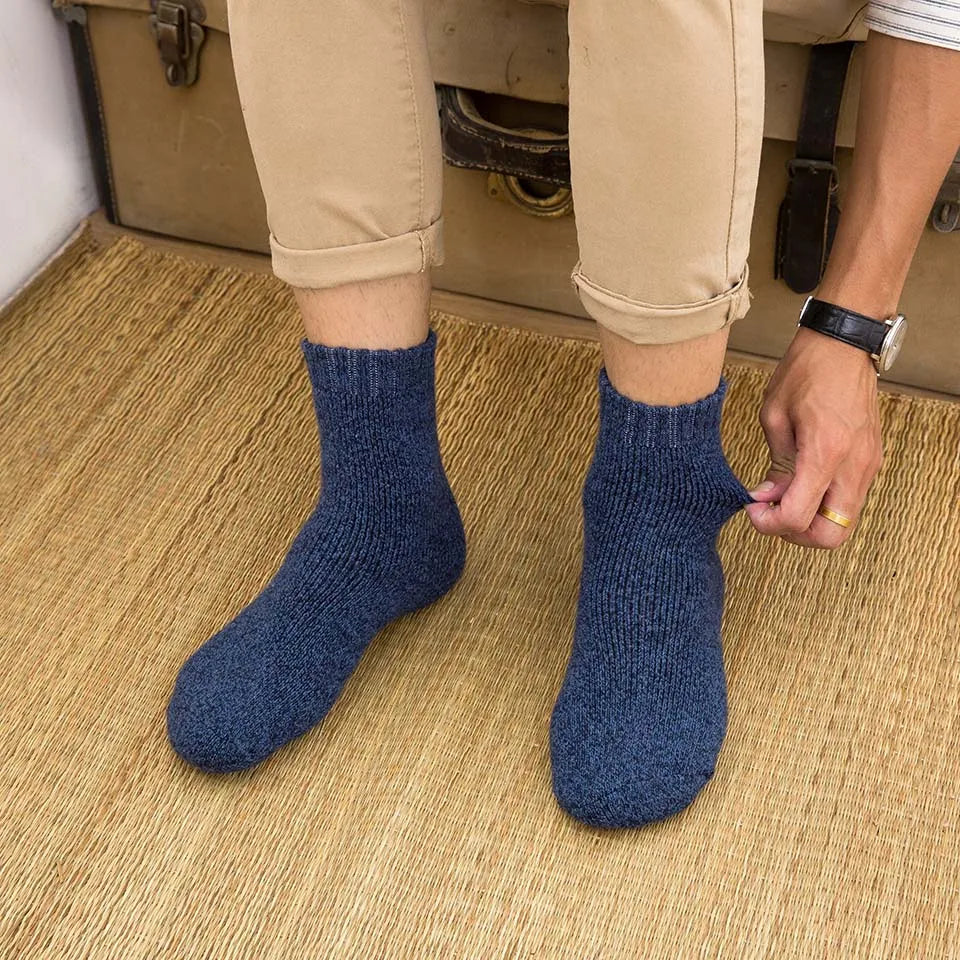 Winter Men's Merino Wool Socks Super Thick Warm High Quality Harajuku Retro Snow Casual Antifreeze Socks 5 Pair Quick Pick Grocers