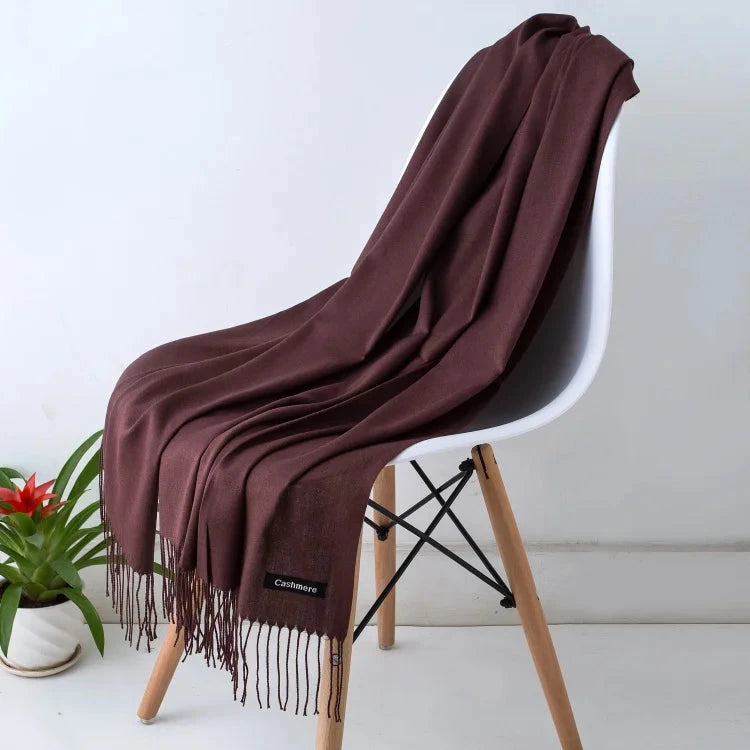 2022 fashion Tassels women scarf shawls and Wraps lady Designer solid female hijab stoles long pashmina foulard head scarves Econic Blanks
