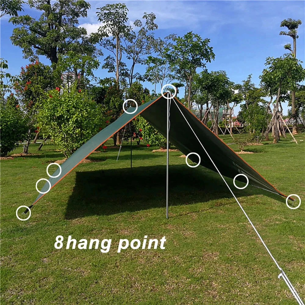 4x4m 5x3m 4x3m 3x3m Ultralight Waterproof Tarp Tent Large Camping Awning Sun Shelter Garden Canopy Outdoor Beach Shade Hiking Econic Blanks