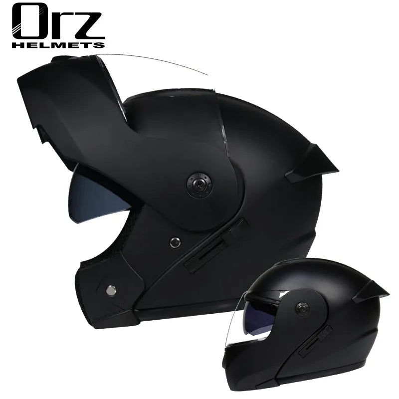 Latest DOT Approved Safety Modular Flip Motorcycle Helmet Voyage Racing Dual Lens Helmet Interior Visor Orz-161