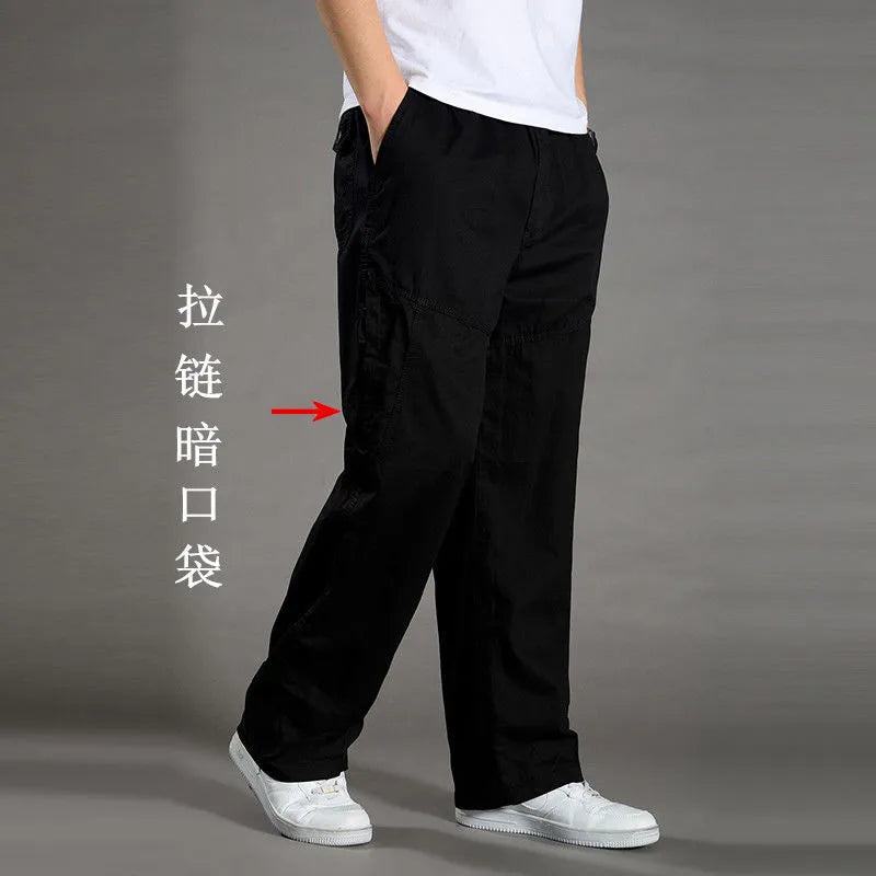 Men's Cargo Pants Summer Spring Cotton Work Wear New In Large Size 6XL Casual Climbing Joggers Sweatpants Hombre Autumn Trousers Quick Pick Grocers