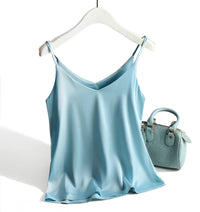 AOSSVIAO 2026 Spaghetti Strap Top Women Halter V Neck Basic White Cami Sleeveless Satin Silk Tank Tops Women'S Summer Camisole Quick Pick Grocers