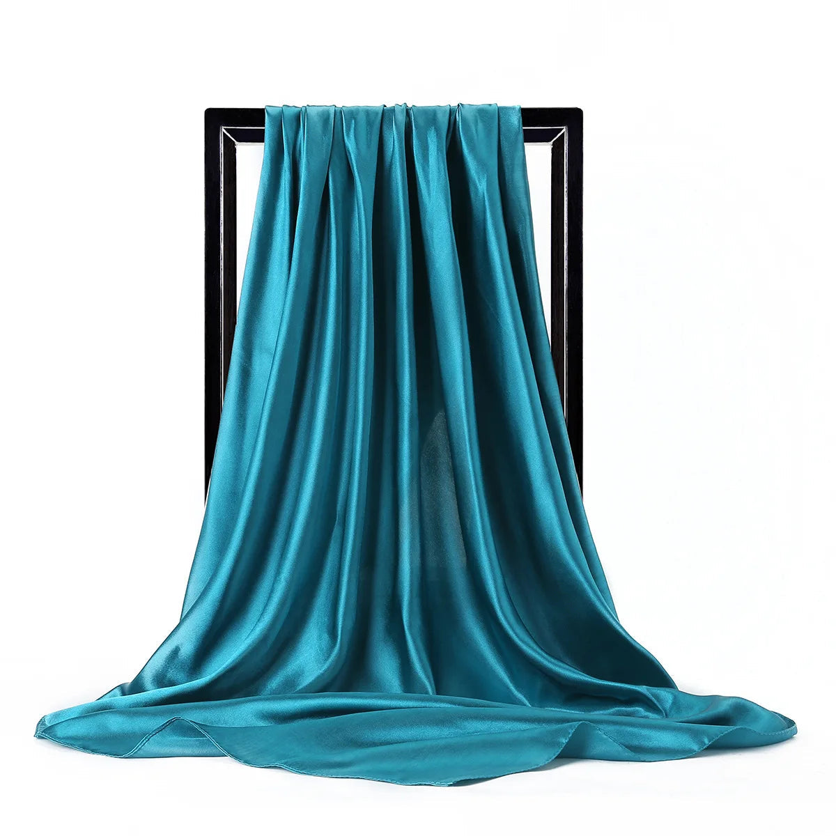 Luxury Brand Silk Scarf Women Satin Solid color Hijab Scarves Muslim Pareo Bandana Female Shawl Wrap Headband Foulard 90*90cm Quick Pick Grocers
